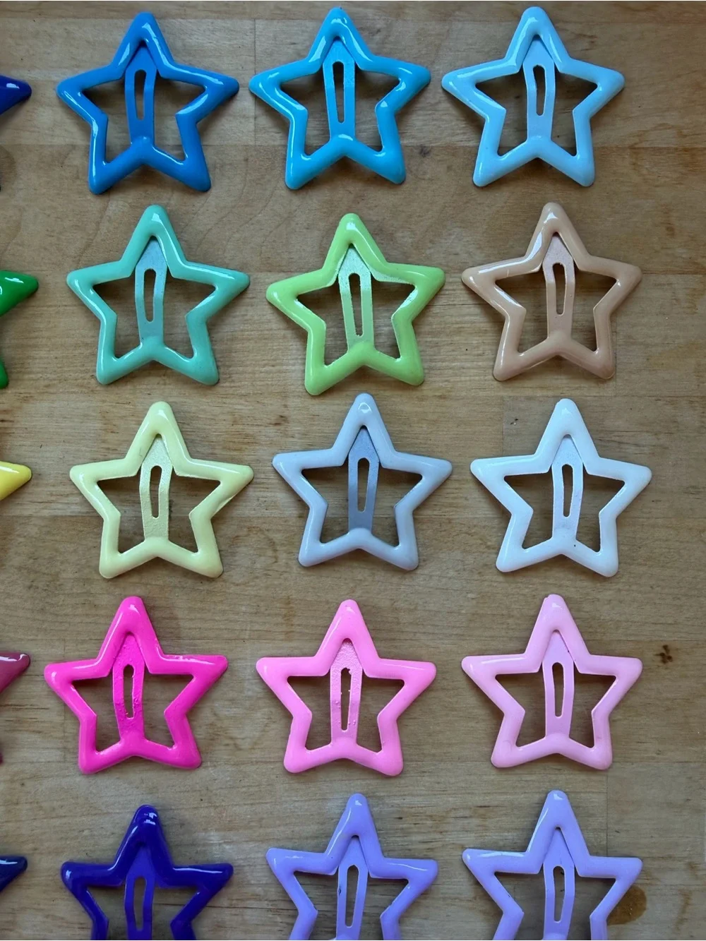 Set of 24 Colorful Star Hair Clips Snap Clips - Multicolor Set Rainbow Y2K